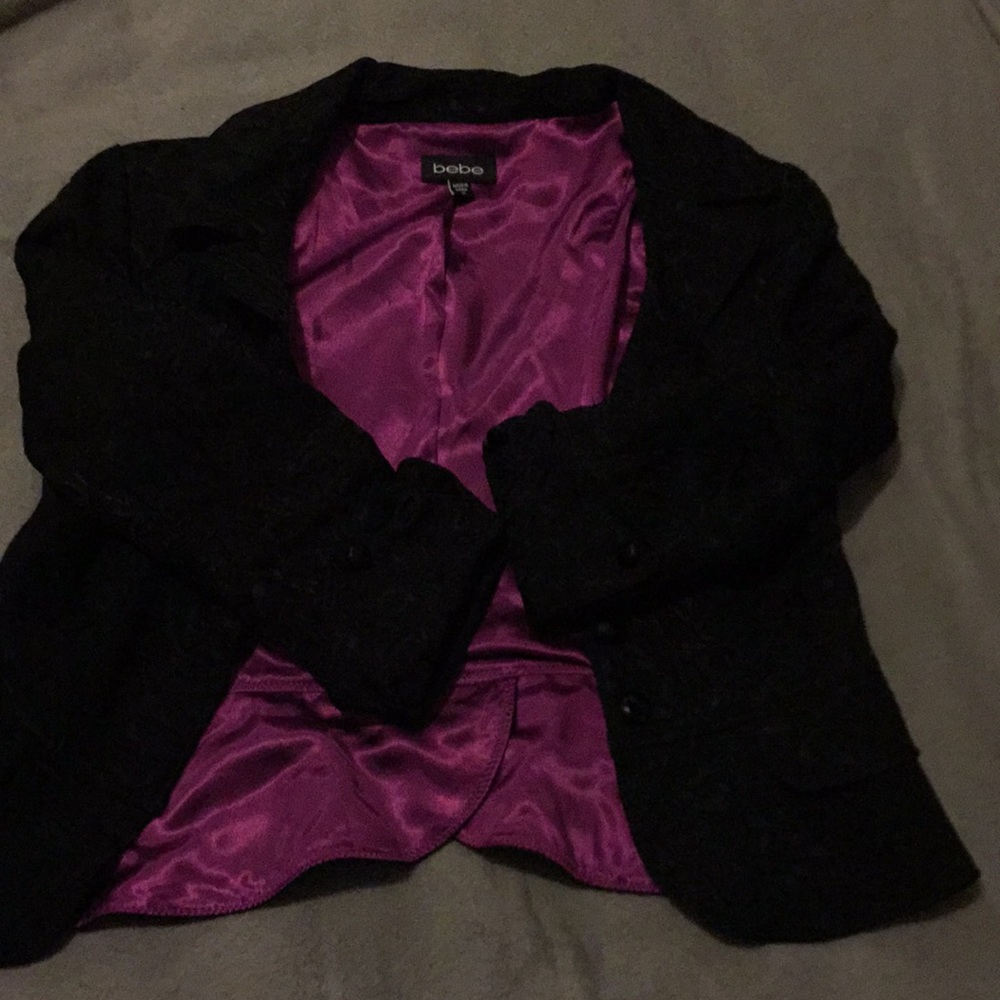 BEBE WOMEN BLACK BLAZER / JACKET